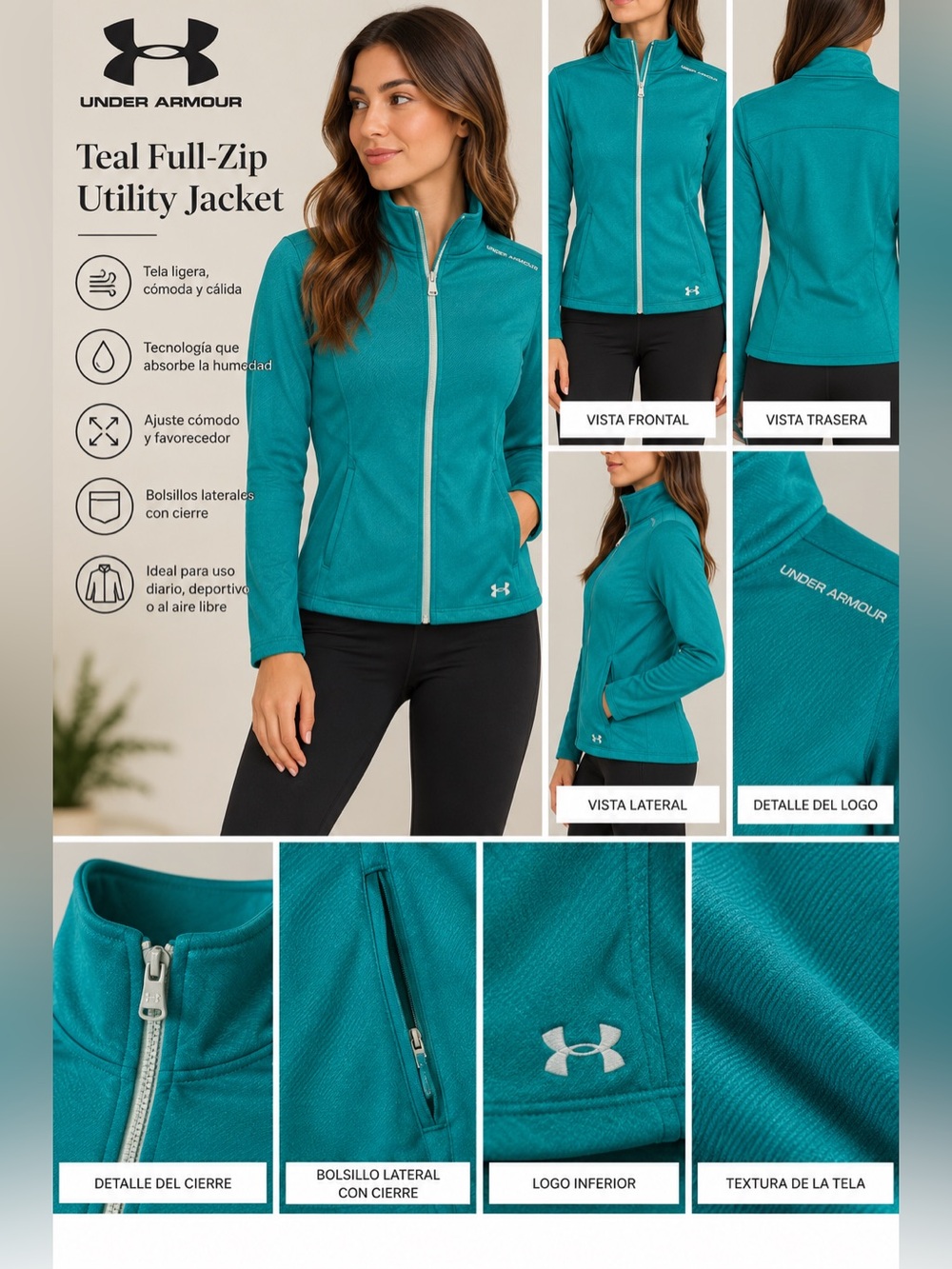 Under Armour Teal Full-Zip Utility Jacket